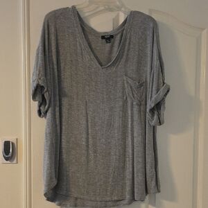 Alfani Gray V-Neck Pajama Top